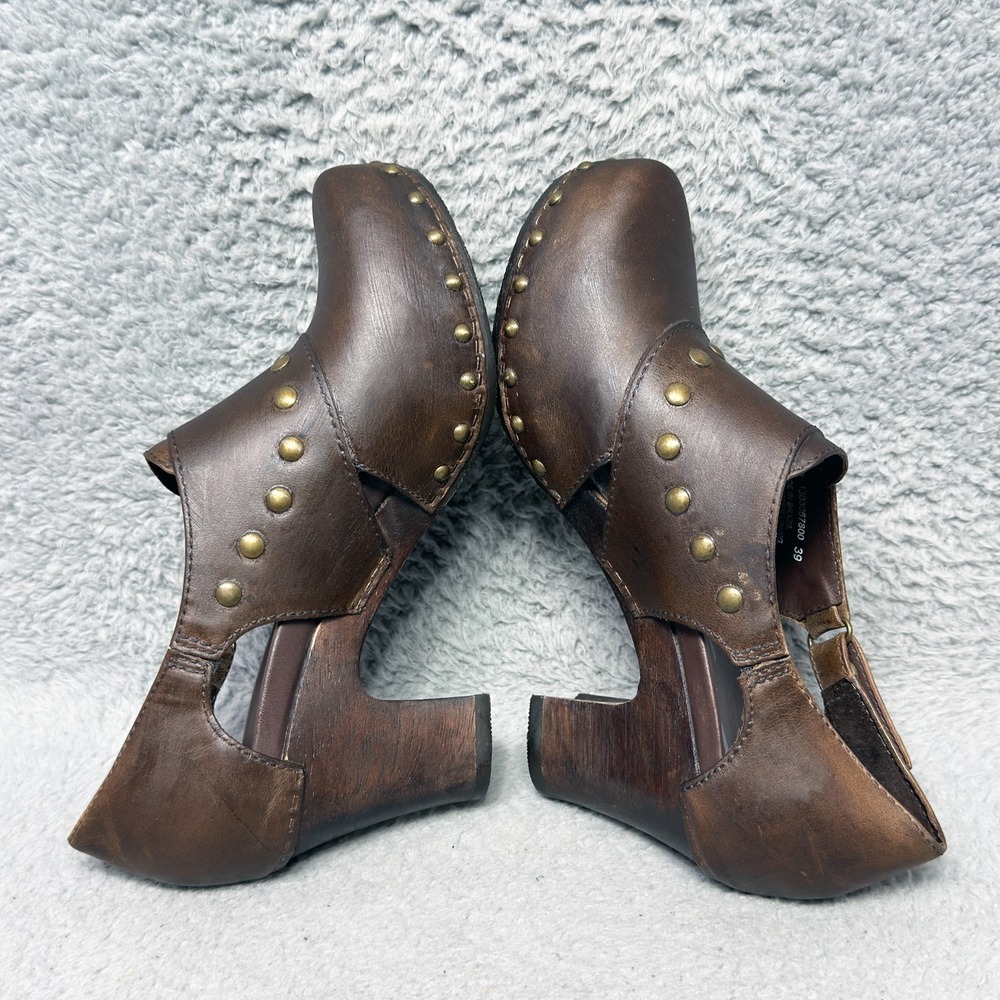 Dansko Ryder Womens Size 39 US 8.5-9 Clogs Heels Shoes Brown Leather Studded - Picture 6 of 9